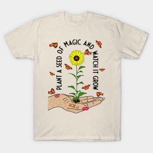 Sunflower Butterflies Witchy Magic T-Shirt